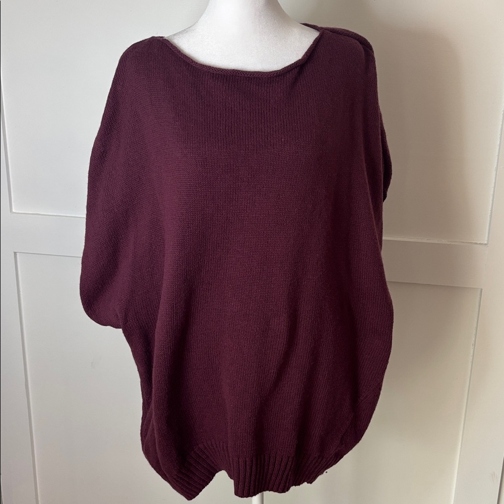 Lane Bryant Maroon Knit Poncho size 18/20 in great condition